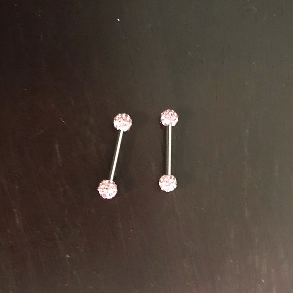 8 stainless steel, crystal barbells. - Picture 5 of 7